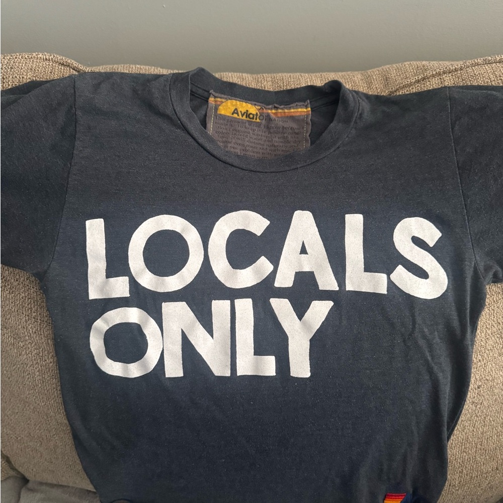 Aviator Nation Dark Gray T-Shirt with Yellow Accent